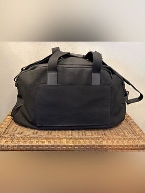 Away Black Canvas Duffel Bag with Front Patch Pocket - Like New! Retails $245